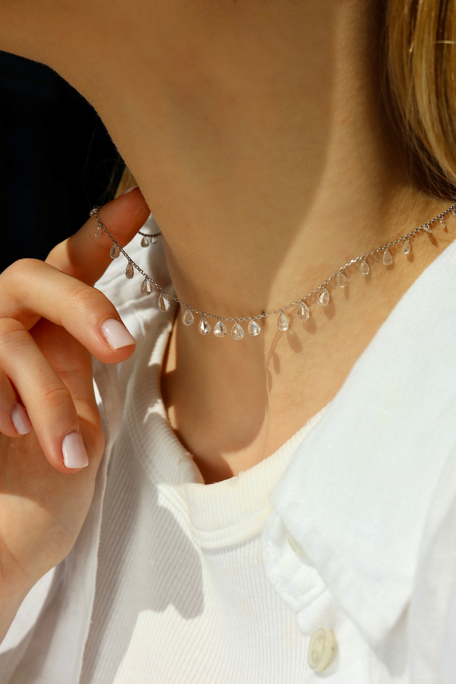 Rain Natural Diamond Adjustable Choker
