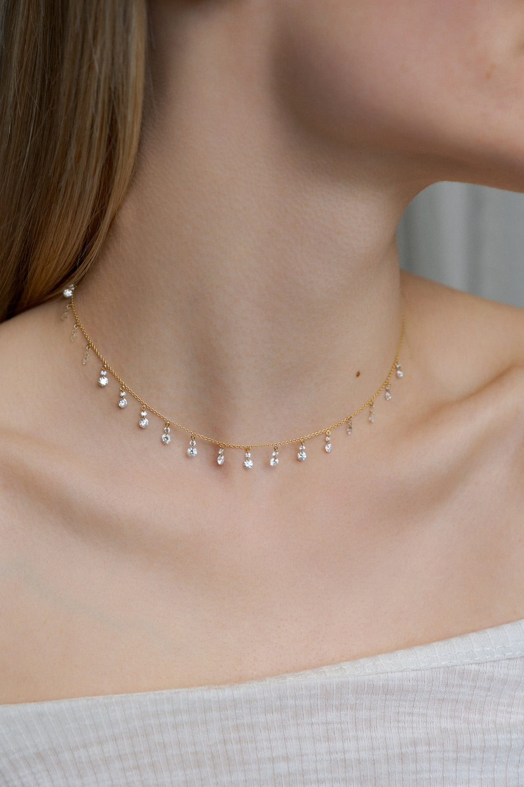 Soleil Natural Diamond Adjustable Choker