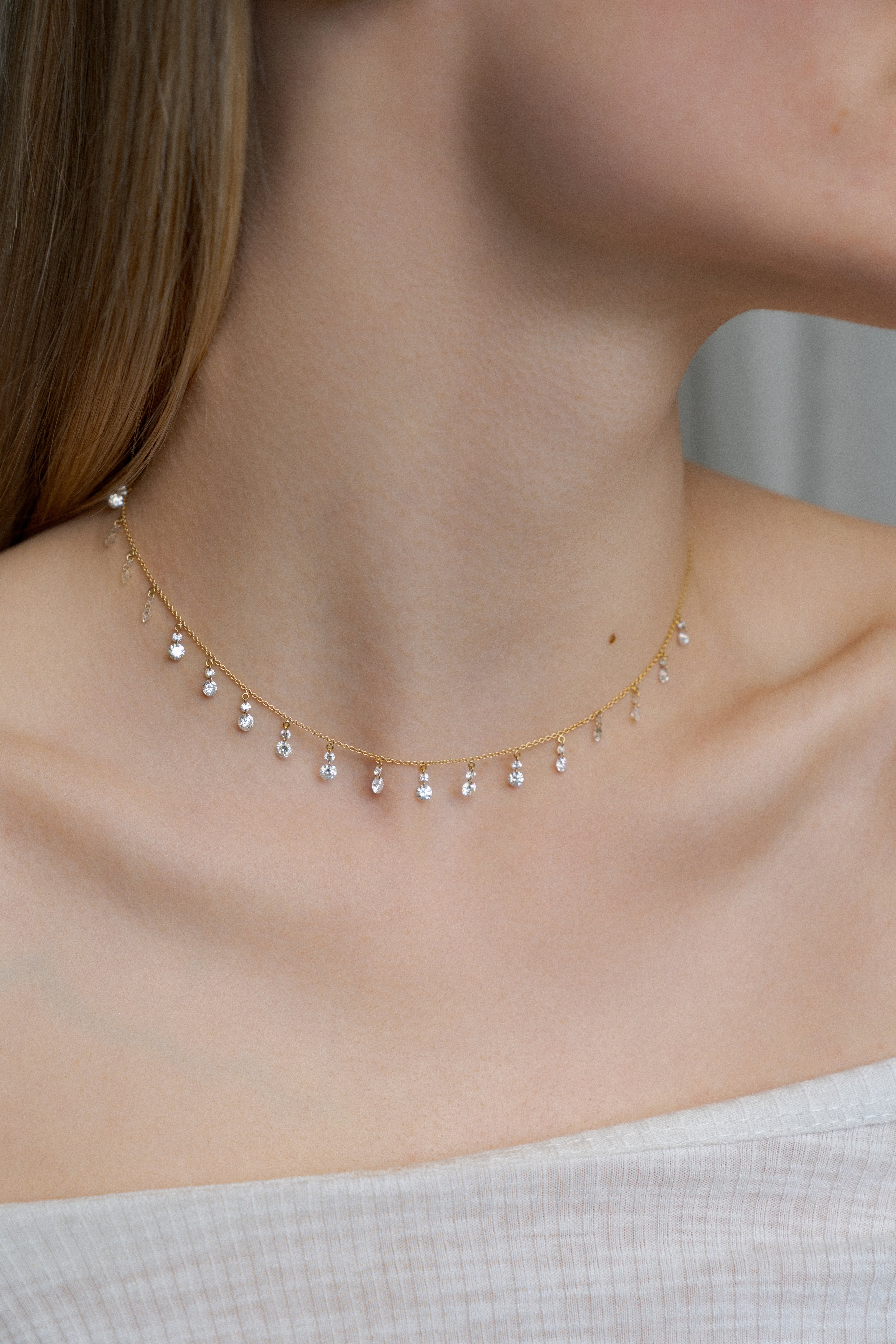 Soleil Natural Diamond Adjustable Choker