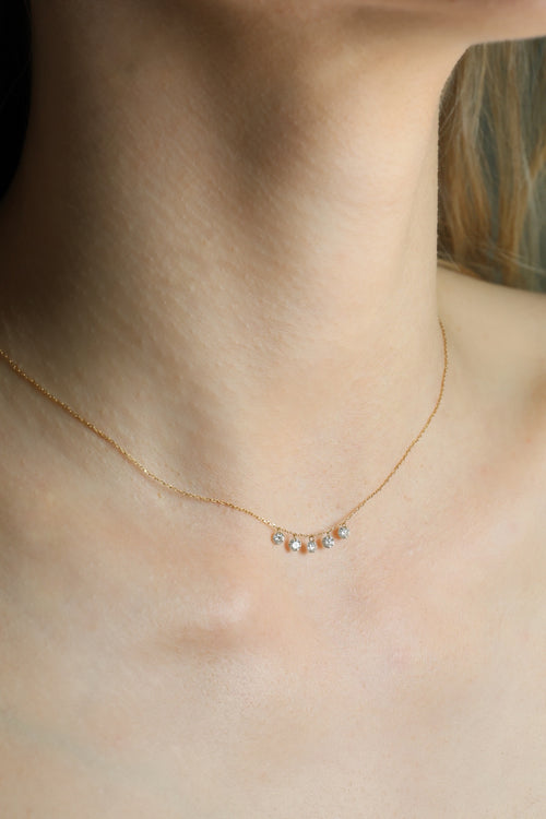 Mira Quintet Natural Diamond Necklace